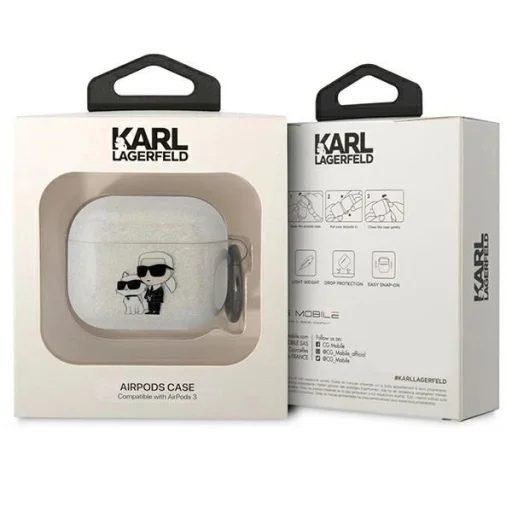 Karl Lagerfeld KLA3HNKCTGT AirPods 3 tok transzparens glitter Karl&Choupette - 3