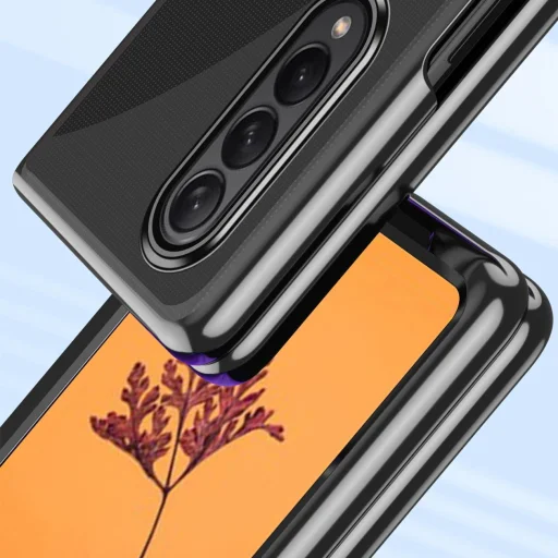 Plating Case tok Samsung Galaxy Z Fold 4 tok kék színű fém kerettel - 5