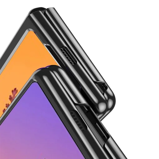 Plating Case tok Samsung Galaxy Z Fold 4 tok kék színű fém kerettel - 7