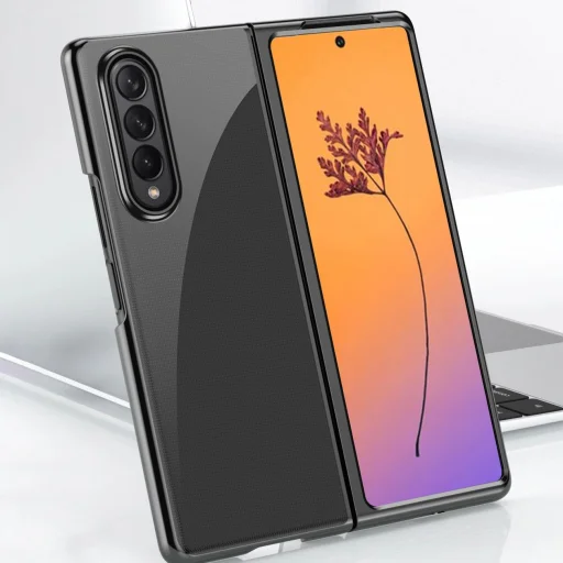 Plating Case tok Samsung Galaxy Z Fold 4 tok kék színű fém kerettel - 9