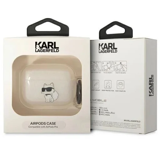 Karl Lagerfeld KLAPHNCHTCT AirPods Pro tok átlátszó Ikonik Choupette tok - 3