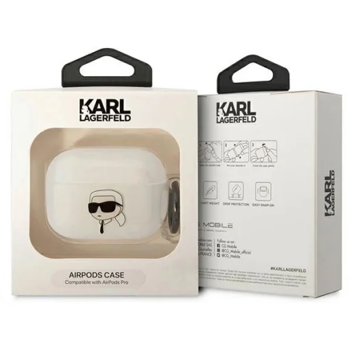 Karl Lagerfeld KLAPHNIKTCT Átlátszó Karl`s Head AirPods Pro tok - 3