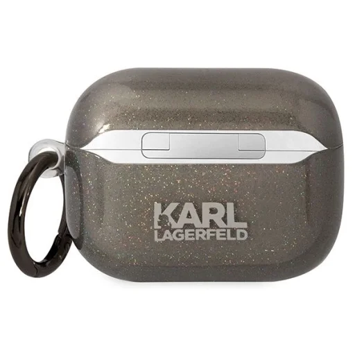 Karl Lagerfeld KLAPHNKCTGK Airpods Pro fekete/fekete Gliter Karl&amp;Choupette tok - 2
