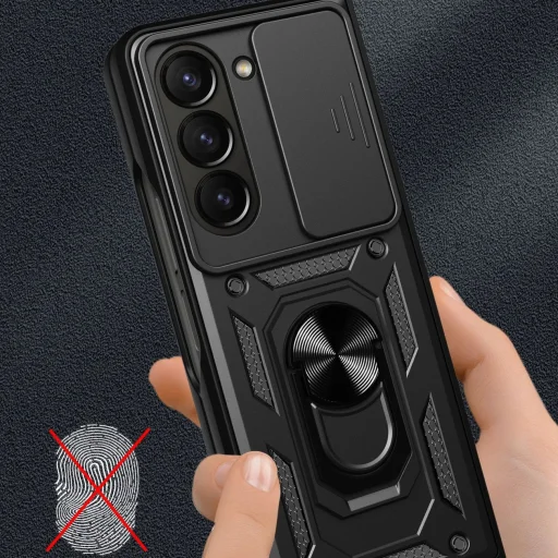 Hybrid Armor Camshield tok Z Fold 5 5G-hez kameravédővel - Fekete - 4