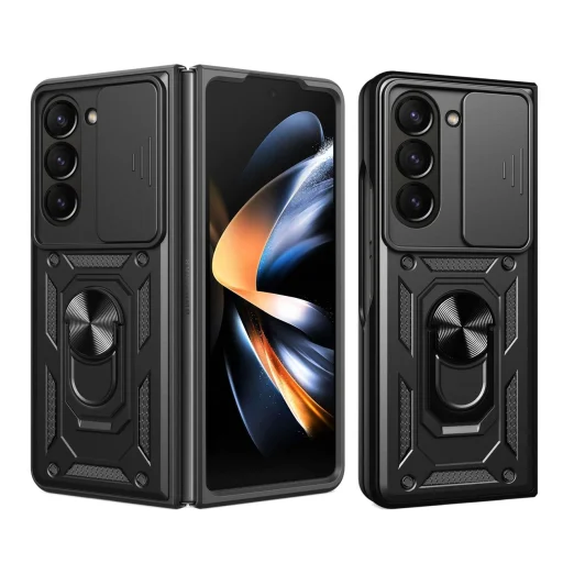 Hybrid Armor Camshield tok Z Fold 5 5G-hez kameravédővel - Fekete - 1