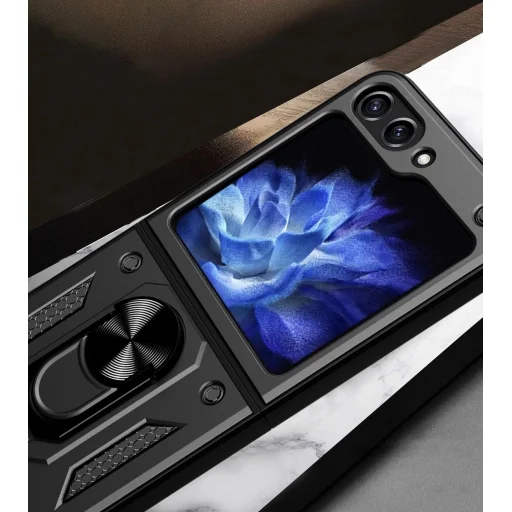 Hybrid Armor Camshield tok Z Flip 5 5G-hez kameravédővel - Fekete - 6