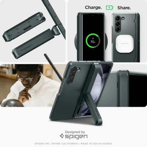 Spigen TOUGH ARMOR PRO PEN GALAXY Z Fold 5 ABYSS GREEN tok - 23