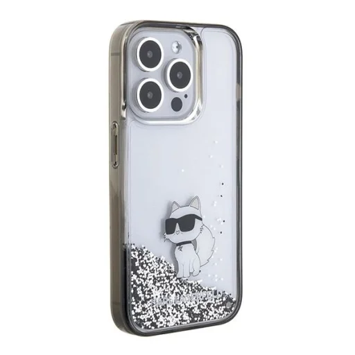  iPhone 15 Pro Max Karl Lagerfeld Liquid Glitter Choupette tok - átlátszó - 4