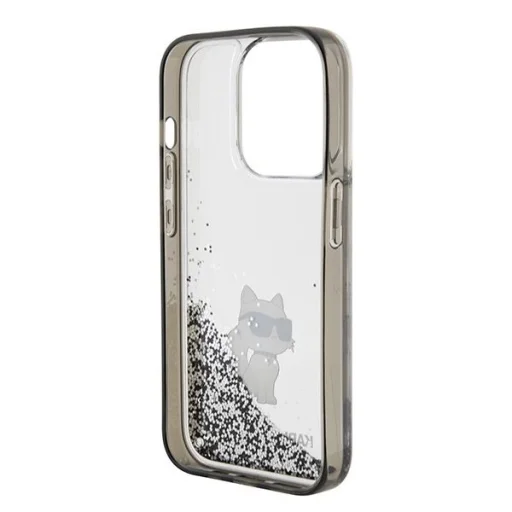  iPhone 15 Pro Max Karl Lagerfeld Liquid Glitter Choupette tok - átlátszó - 7