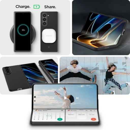 Spigen AirSkin Pro puzdro na Samsung Galaxy Z Fold 5 - čierne - 11
