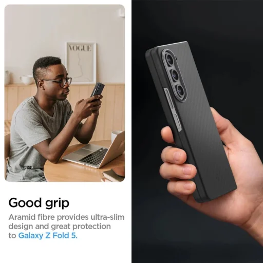 Spigen AirSkin Pro puzdro na Samsung Galaxy Z Fold 5 - čierne - 9