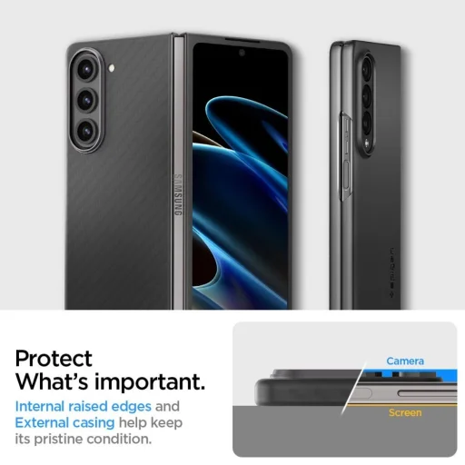 Spigen AirSkin Pro puzdro na Samsung Galaxy Z Fold 5 - čierne - 10