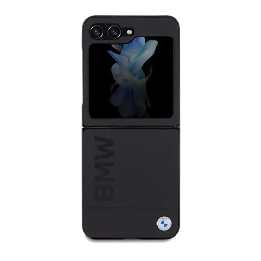 BMW Bőr Hot Stamp tok Samsung Galaxy Z Flip 5 - fekete - 2