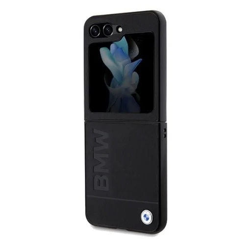 BMW Bőr Hot Stamp tok Samsung Galaxy Z Flip 5 - fekete - 6