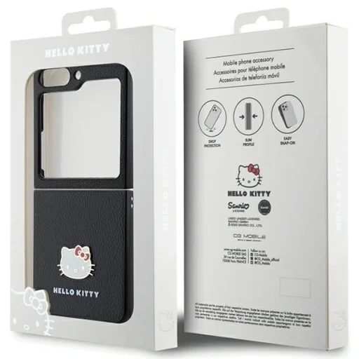 Hello Kitty Metal Logo Kitty Head tok Samsung Galaxy Z Flip 5 - fekete - 8