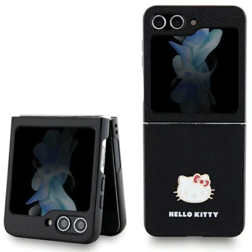 Hello Kitty Metal Logo Kitty Head tok Samsung Galaxy Z Flip 5 - fekete - 1