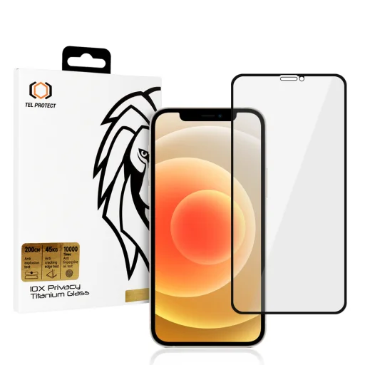 Temperált üveg 10X Privacy Titanium iPhone 12/12 Pro üvegfólia - 1