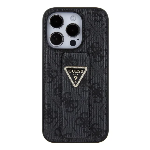 Guess PU Grip Stand 4G Strass Triangle Metal Logo iPhone 15 Pro tok - 4