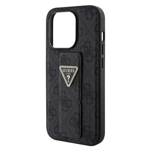 Guess PU Grip Stand 4G Strass Triangle Metal Logo iPhone 15 Pro tok - 6