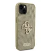 Guess PU Perforated 4G Glitter Metal Logo tok iPhone 15 Arany thumbnail