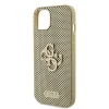 Guess PU Perforated 4G Glitter Metal Logo tok iPhone 15 Arany thumbnail