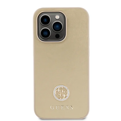 Guess PU 4G Strass Metal Logo tok iPhone 15 Pro Max Gold - 3