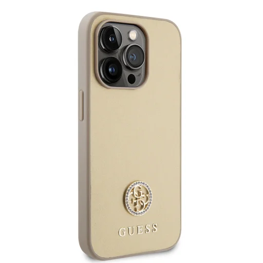 Guess PU 4G Strass Metal Logo tok iPhone 15 Pro Max Gold - 4