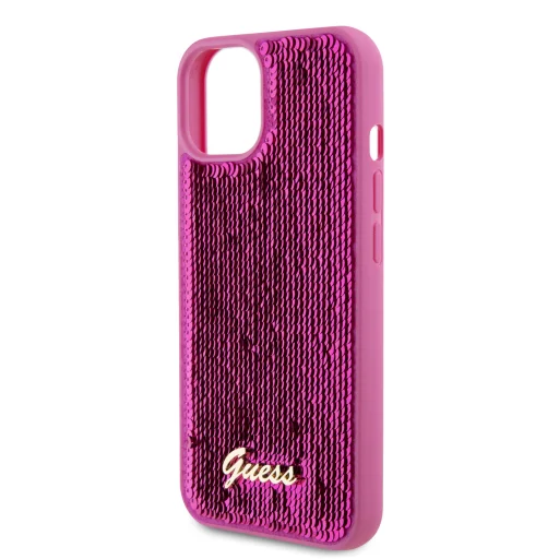 Guess Sequin Script Logo tok iPhone 13 Magenta - 5