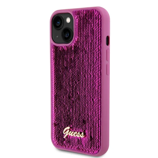 Guess Sequin Script Logo tok iPhone 13 Magenta - 2