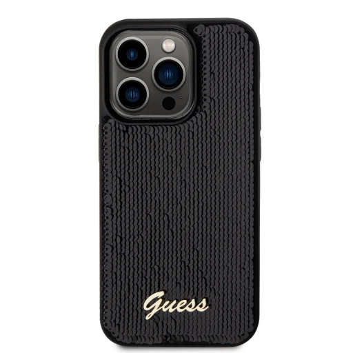 Guess Sequin Script Logo tok iPhone 14 Pro-fekete - 3