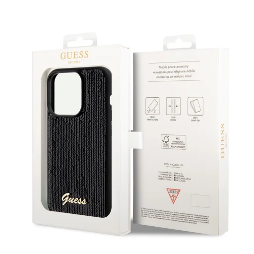 Guess Sequin Script Logo tok iPhone 14 Pro-fekete - 8