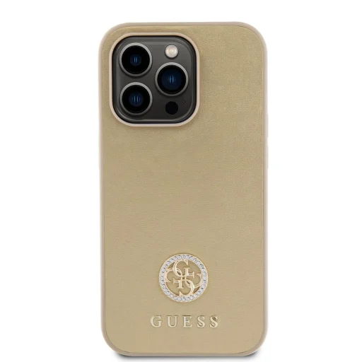 Guess PU 4G Strass Metal Logo tok iPhone 15 Pro arany - 3