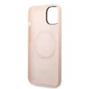 Guess Silicone Metal Logo MagSafe kompatibilis tok iPhone 14 Plus rózsaszín thumbnail