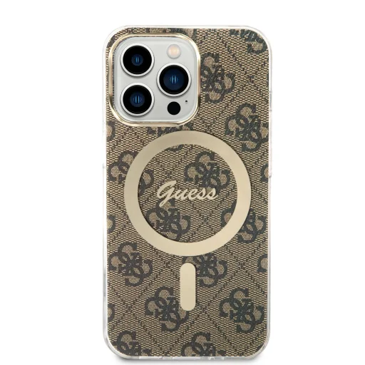 Guess IML 4G MagSafe tok iPhone 13 Pro-hoz barna - 2