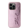  iPhone 15 Pro Max Pink Karl Lagerfeld Wrinkled PU Signature Logo tok - 2