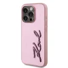  iPhone 15 Pro Max Pink Karl Lagerfeld Wrinkled PU Signature Logo tok - 3