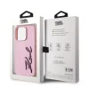  iPhone 15 Pro Max Pink Karl Lagerfeld Wrinkled PU Signature Logo tok - 6