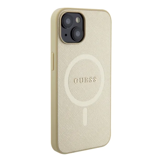 iPhone 15 Guess PU Saffiano MagSafe tok bézs (GUHMP15SSPSAHMCB) - 6