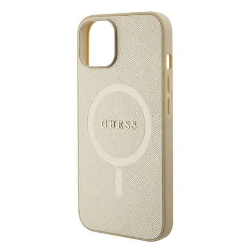 iPhone 15 Guess PU Saffiano MagSafe tok bézs (GUHMP15SSPSAHMCB) - 5