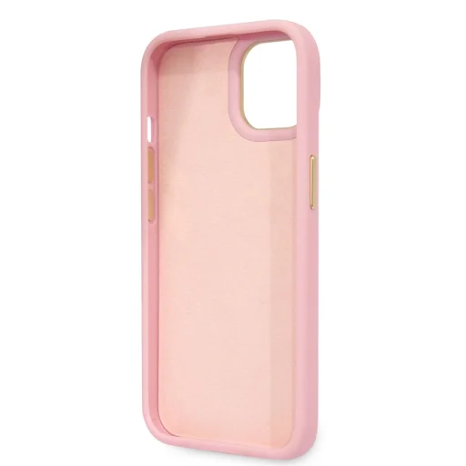 Guess PU Croco fém kamerakontúros tok iPhone 14 Plus Pink - 5