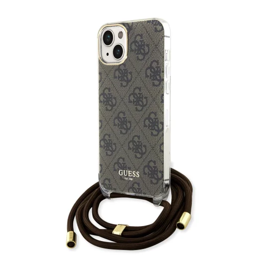 Guess IML 4G Printed Crossbody Strap tok iPhone 15 Barna - 1