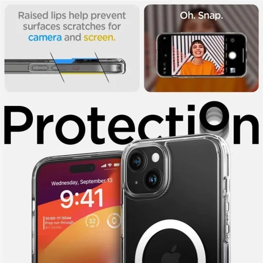 Spigen Ultra Hybrid S MagSafe, crystal clear - iPhone 15 Plus tok - 6