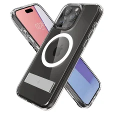 Spigen Ultra Hybrid S MagSafe tok állvánnyal iPhone 15 Pro - átlátszó