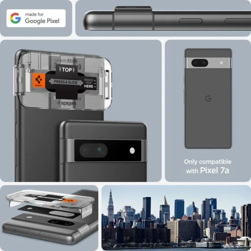 CAMERA COVER Spigen OPTIK.TR ”EZ FIT” CAMERA PROTECTOR 2-PACK GOOGLE PIXEL 7A BLACK üvegfólia - 12