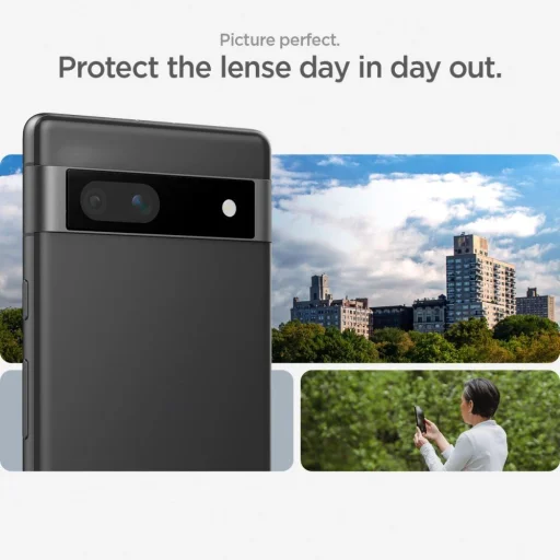 CAMERA COVER Spigen OPTIK.TR ”EZ FIT” CAMERA PROTECTOR 2-PACK GOOGLE PIXEL 7A BLACK üvegfólia - 13