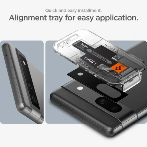 CAMERA COVER Spigen OPTIK.TR ”EZ FIT” CAMERA PROTECTOR 2-PACK GOOGLE PIXEL 7A BLACK üvegfólia - 15