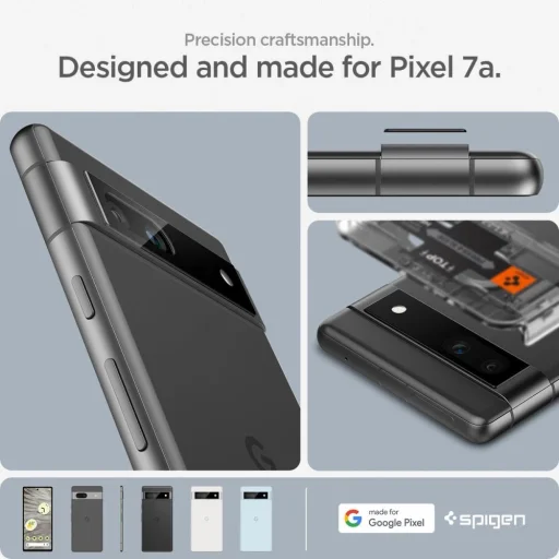 CAMERA COVER Spigen OPTIK.TR ”EZ FIT” CAMERA PROTECTOR 2-PACK GOOGLE PIXEL 7A BLACK üvegfólia - 17