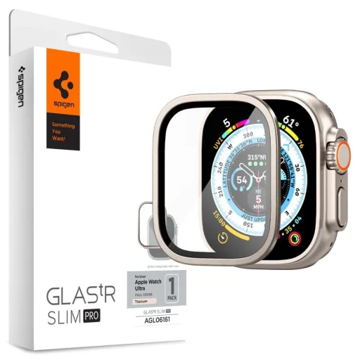 Edzett üveg Spigen GLAS.TR SLIM PRO Apple Watch ULTRA 1/2/3 (49 MM) TITÁNIUM üvegfólia - 1