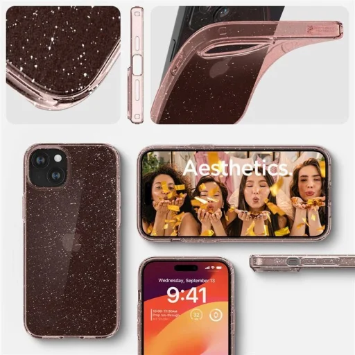  iPhone 15 Plus Glitter Crystal Rose Spigen Liquid Crystal tok - 6