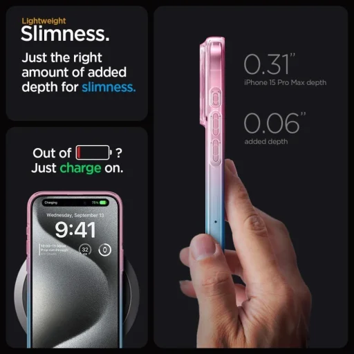 Spigen LIQUID CRYSTAL IPHONE 15 PRO GRADATION PINK tok - 12